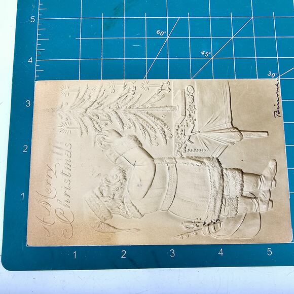 1906 Antique Vintage Christmas Holiday Santa Claus Embossed Postcard Posted - Picture 4 of 4